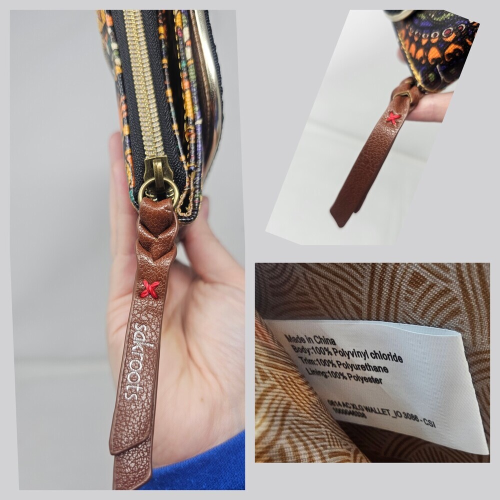 Sakroots Women's Boho Artist Circle XL Wallet Trifold Zip Around Clutch NWOT - Picture 9 of 10
